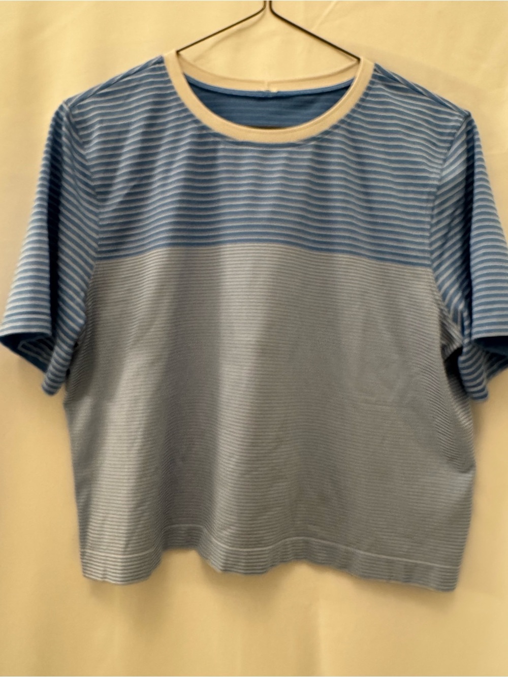lululemon athletica Light Blue Striped Kids' Short Sleeve Tee